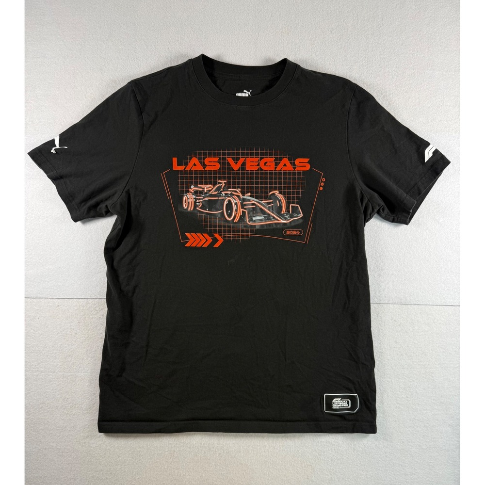 Puma Formula 1 Las Vegas Grand Prix 2024 Graphic T-Shirt Black Mens Large